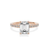 Martini Pave Solitaire Engagement Ring