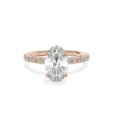 Martini Pave Solitaire Engagement Ring