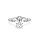 Martini Pave Solitaire Engagement Ring