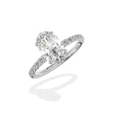 Martini Pave Solitaire Engagement Ring