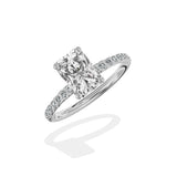 Martini Pave Solitaire Engagement Ring