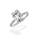 Martini Pave Solitaire Engagement Ring