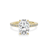 Martini Pave Solitaire Engagement Ring