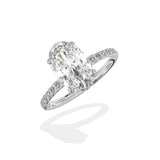 Martini Pave Solitaire Engagement Ring