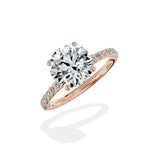 Martini Pave Solitaire Engagement Ring