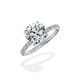 Martini Pave Solitaire Engagement Ring