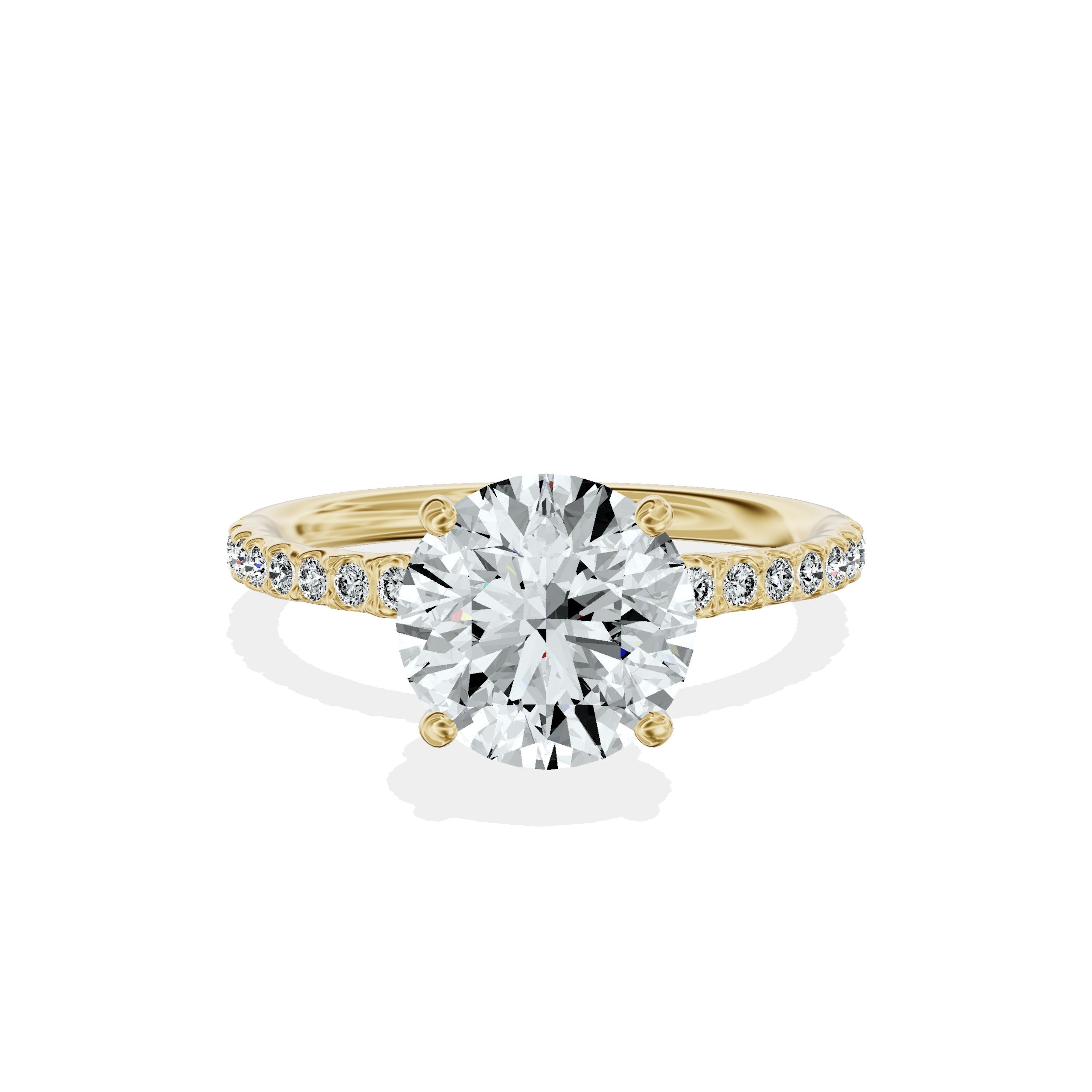 Martini Pave Solitaire Engagement Ring