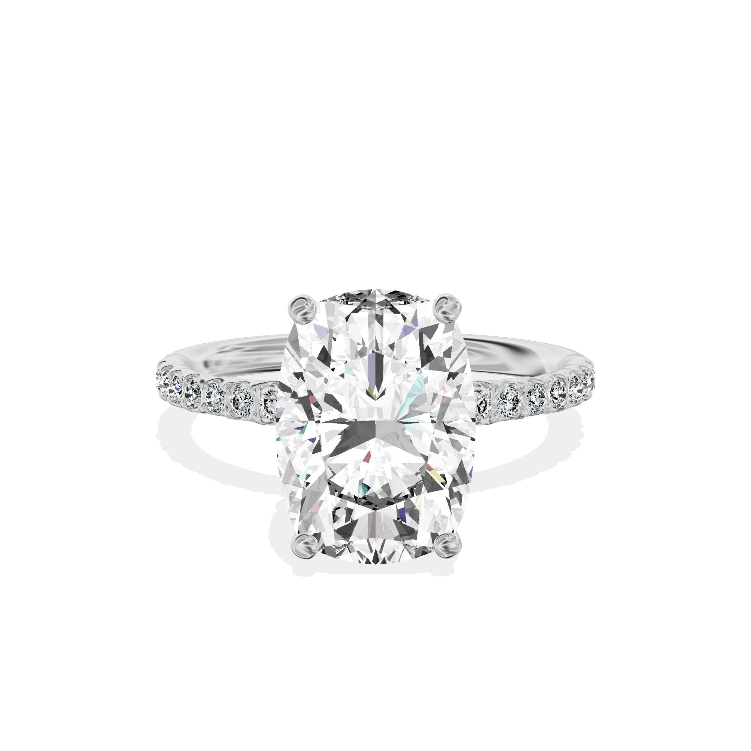 Martini Pave Solitaire Engagement Ring