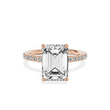 Martini Pave Solitaire Engagement Ring