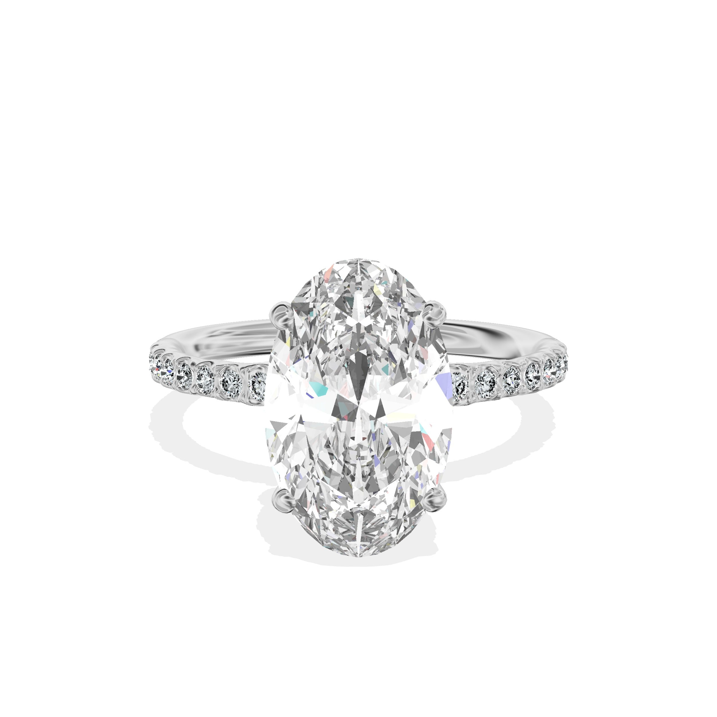 Martini Pave Solitaire Engagement Ring