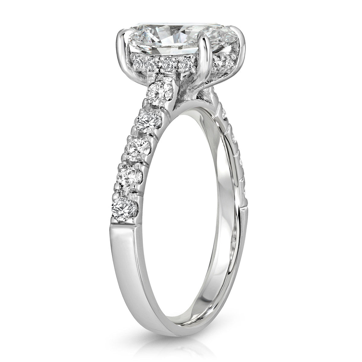 Timeless Hidden Halo Oval Engagement Ring in White Gold