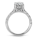 Timeless Hidden Halo Oval Engagement Ring in White Gold