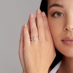 Timeless Hidden Halo Oval Engagement Ring in White Gold