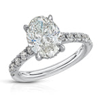 Timeless Hidden Halo Oval Engagement Ring in White Gold