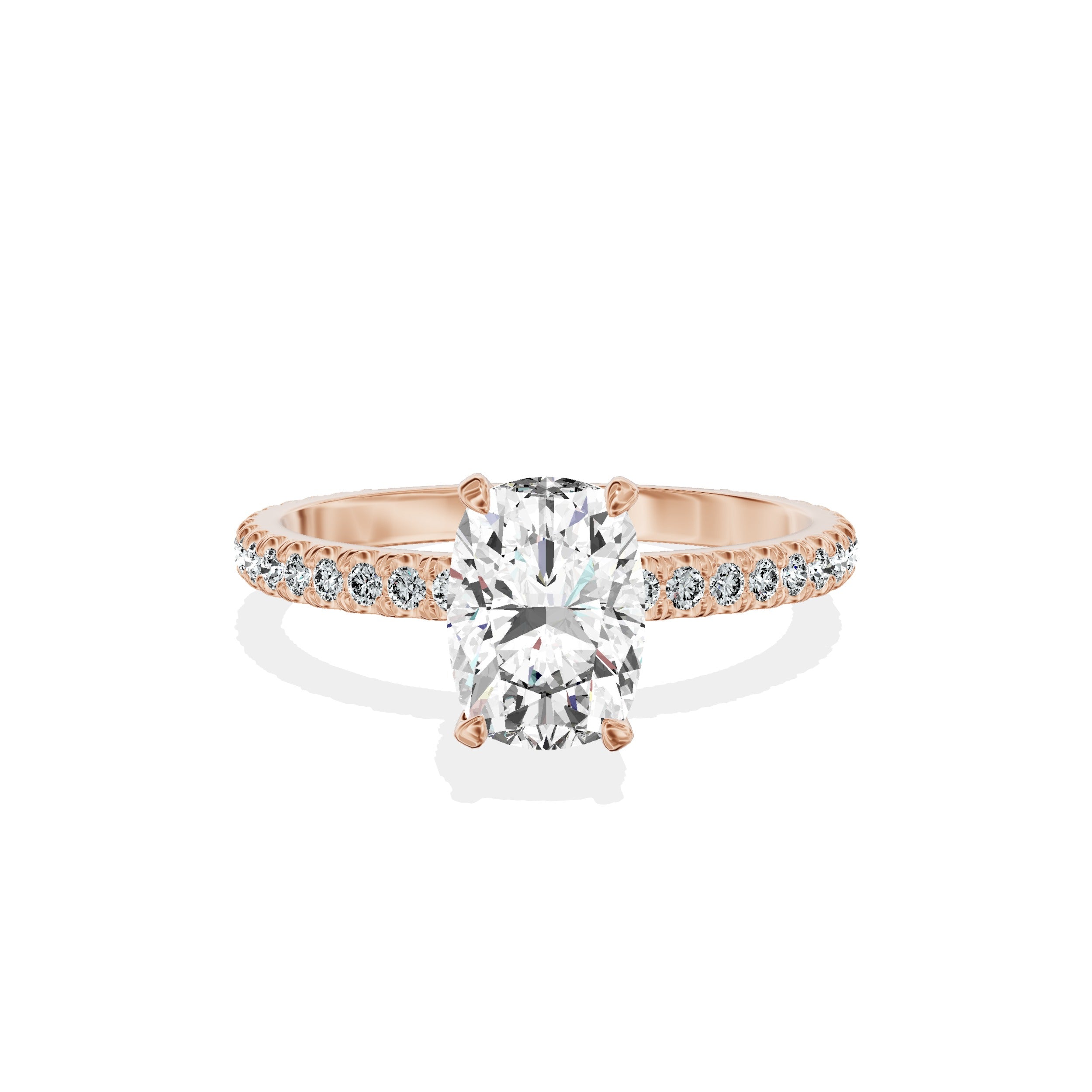 Classic Pave Solitaire Engagement Ring