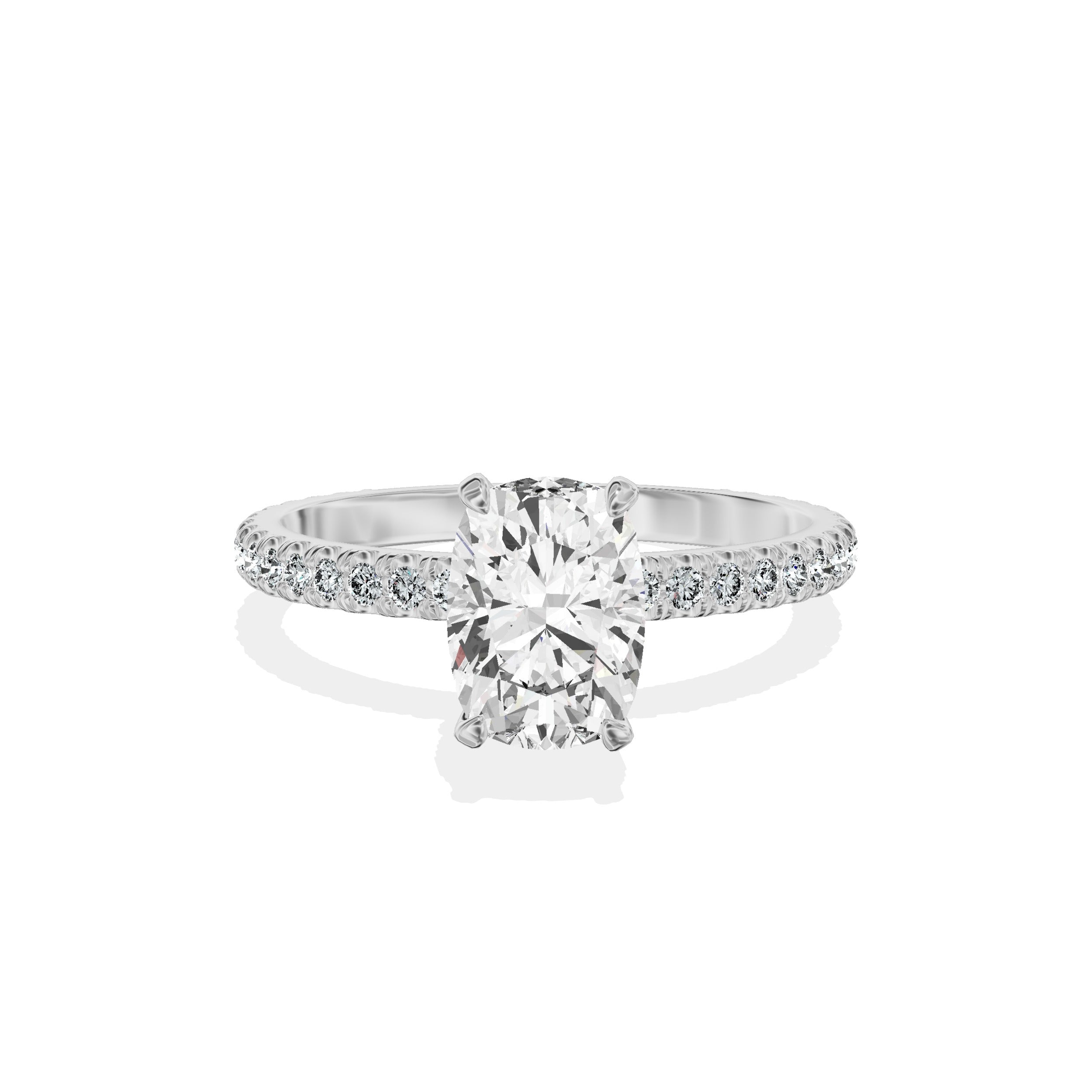 Classic Pave Solitaire Engagement Ring