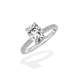 Classic Pave Solitaire Engagement Ring