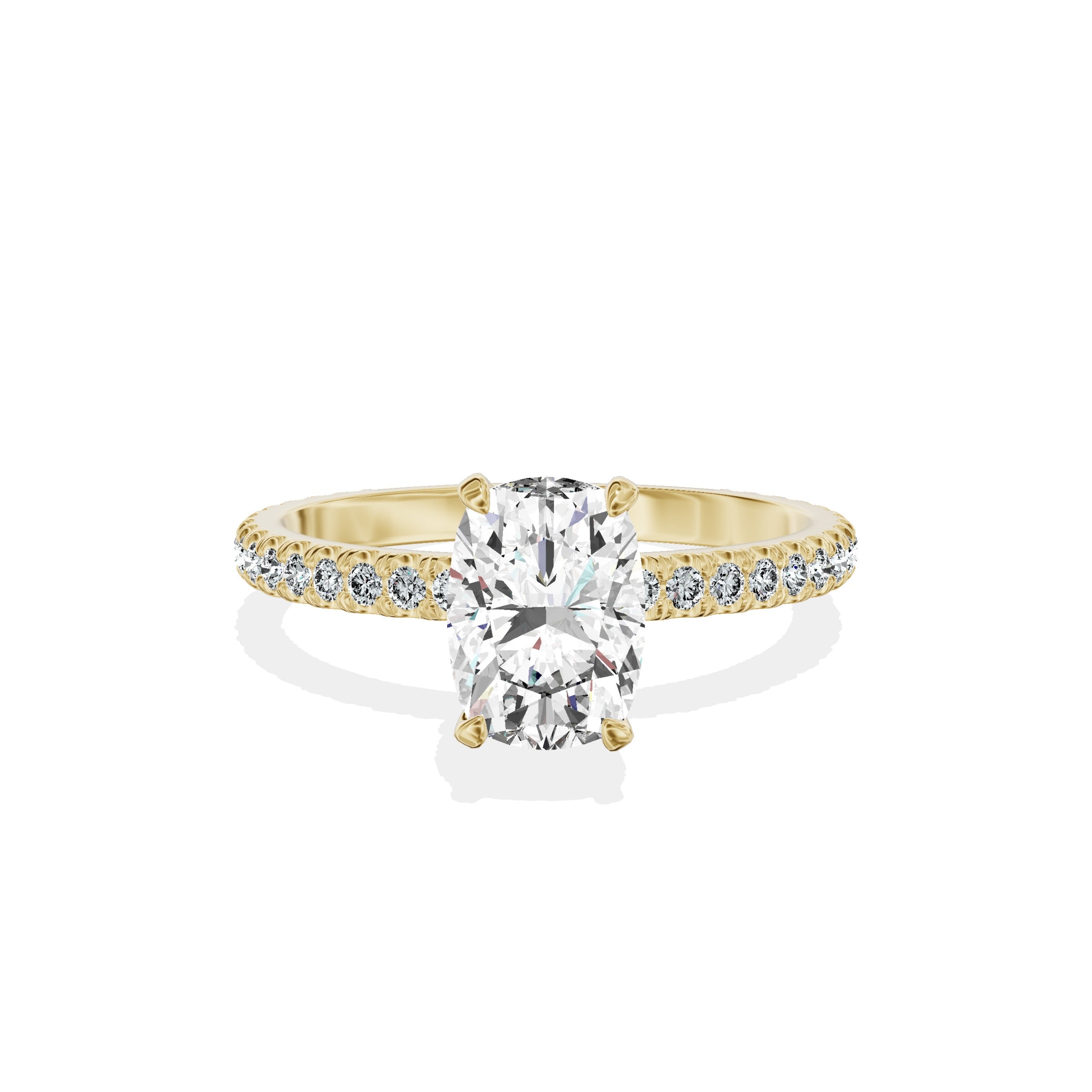 Classic Pave Solitaire Engagement Ring