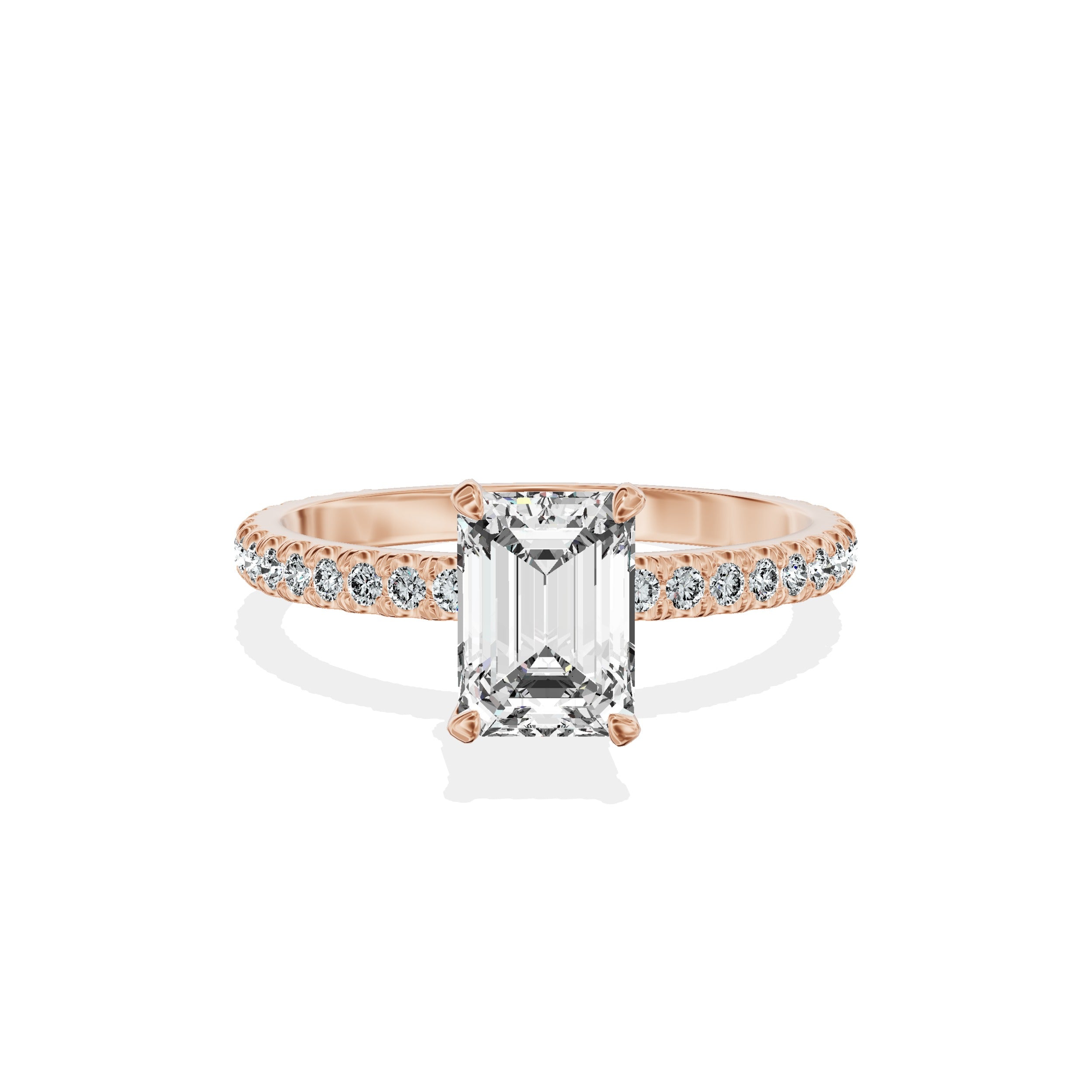 Classic Pave Solitaire Engagement Ring