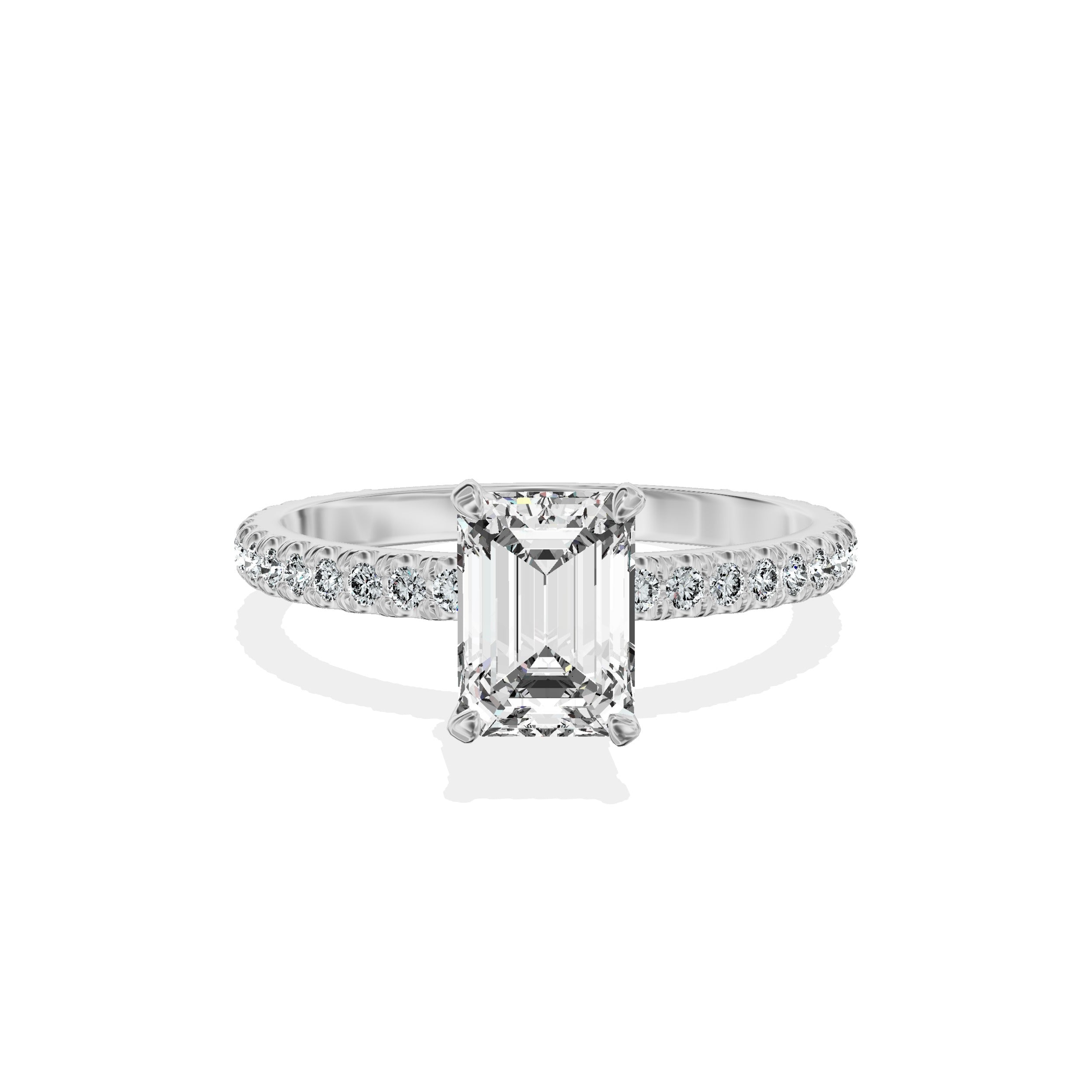 Classic Pave Solitaire Engagement Ring