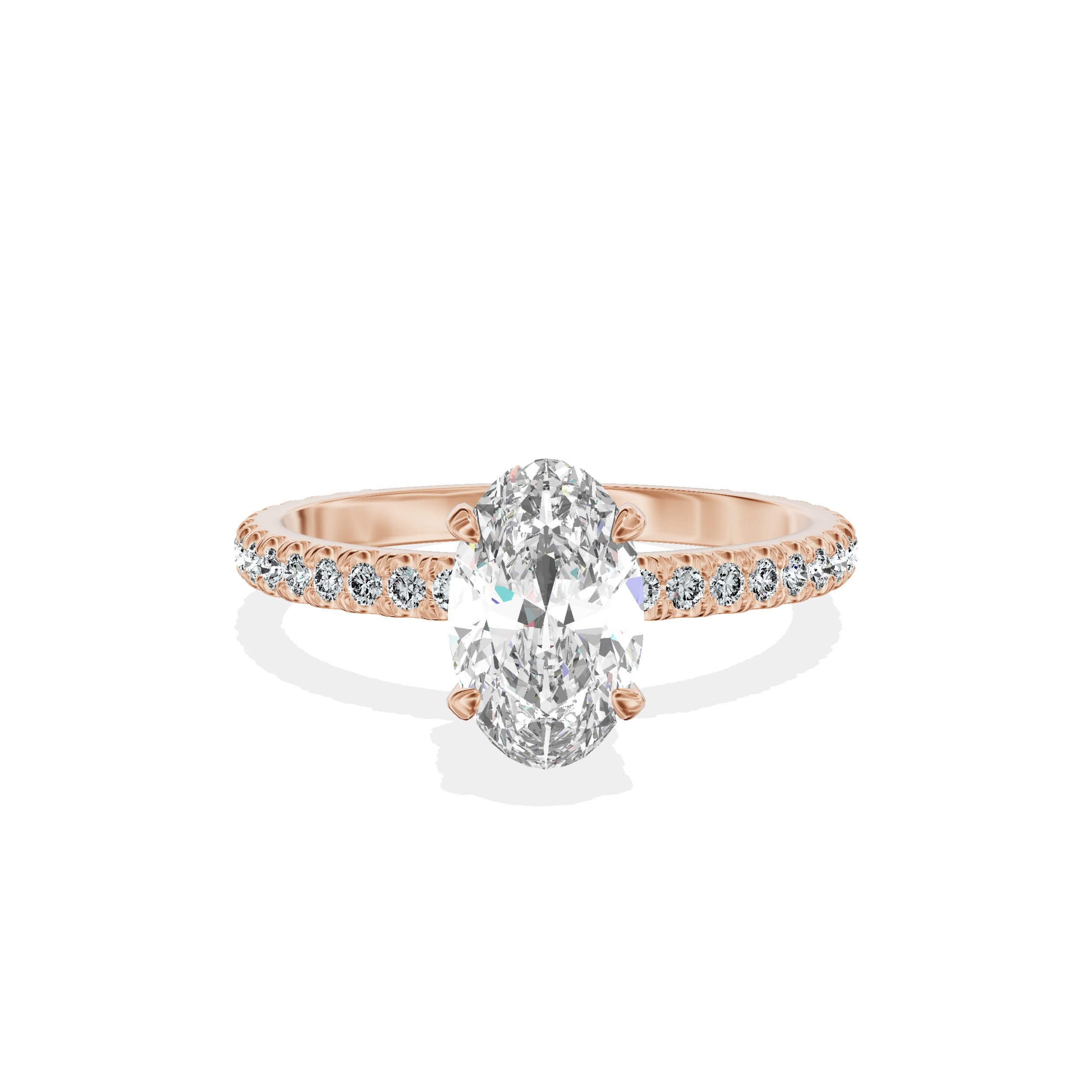 Classic Pave Solitaire Engagement Ring