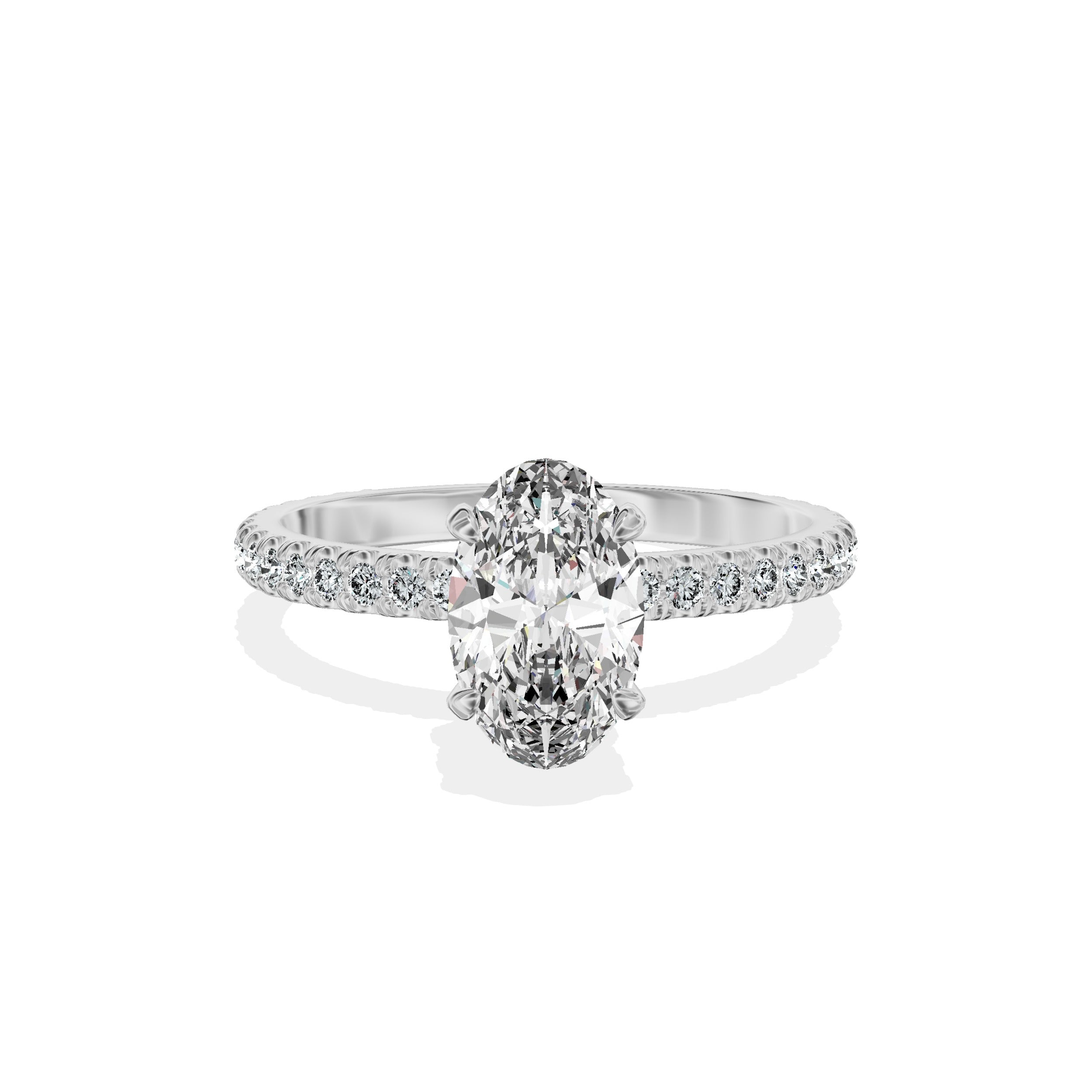 Classic Pave Solitaire Engagement Ring