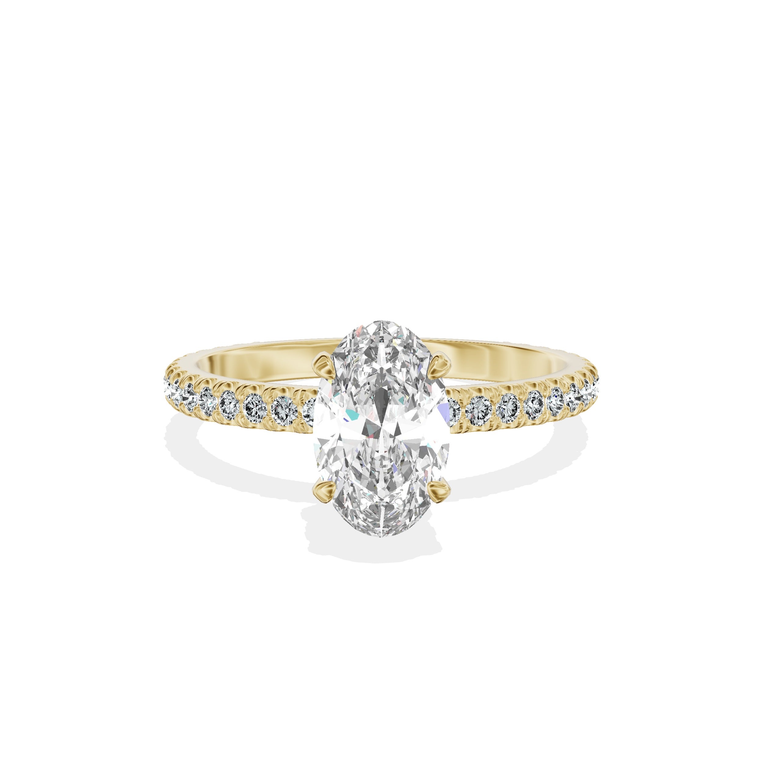 Classic Pave Solitaire Engagement Ring