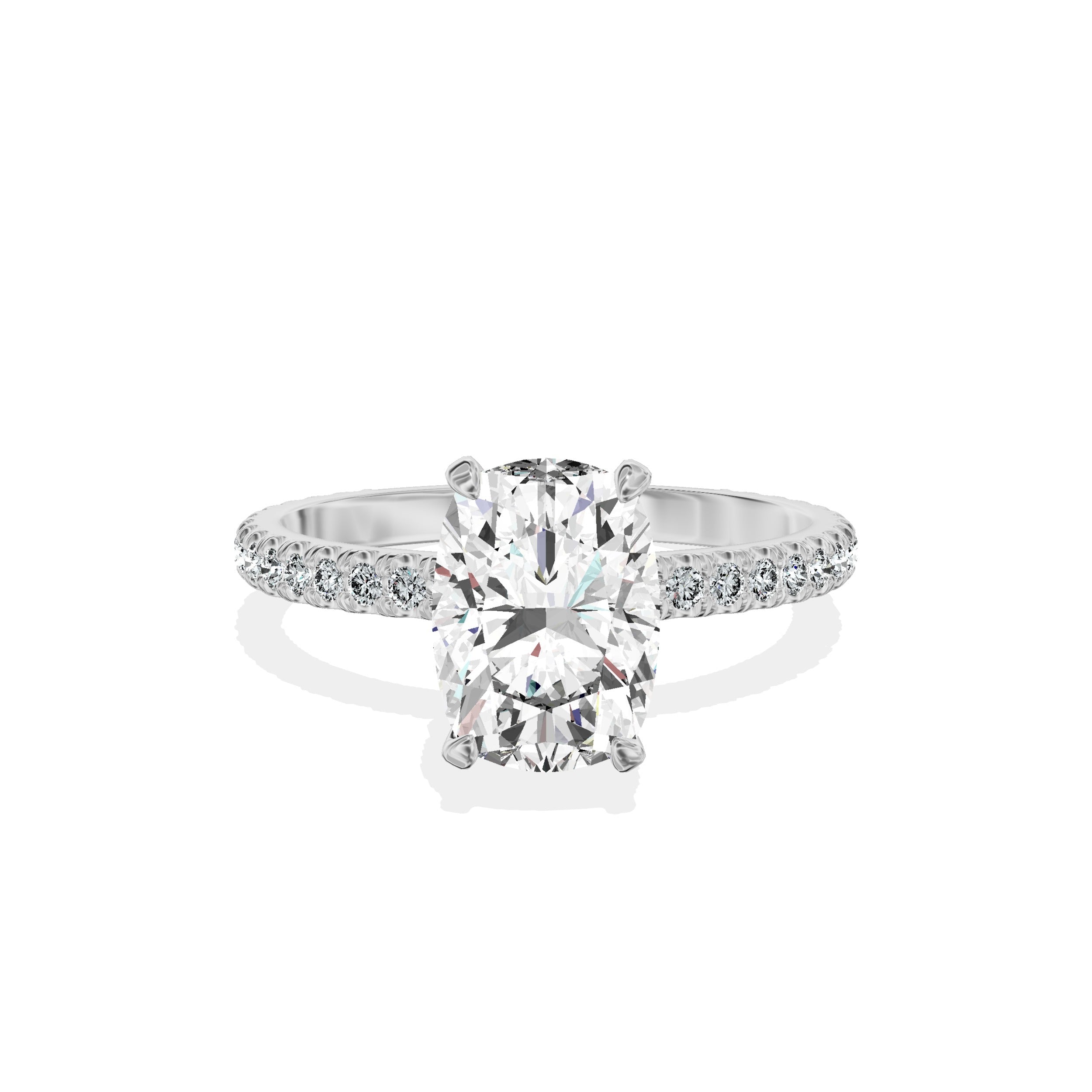 Classic Pave Solitaire Engagement Ring