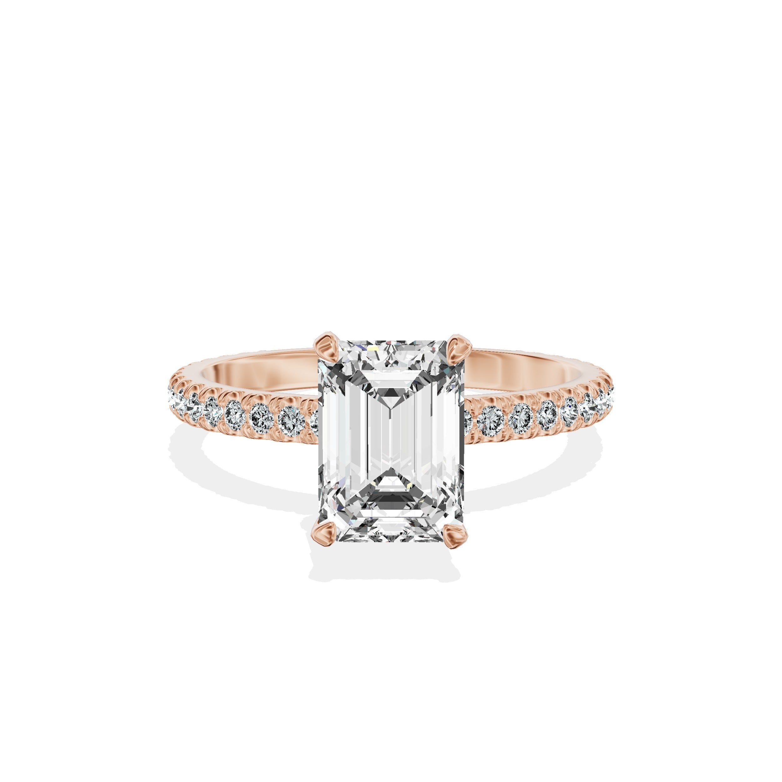 Classic Pave Solitaire Engagement Ring