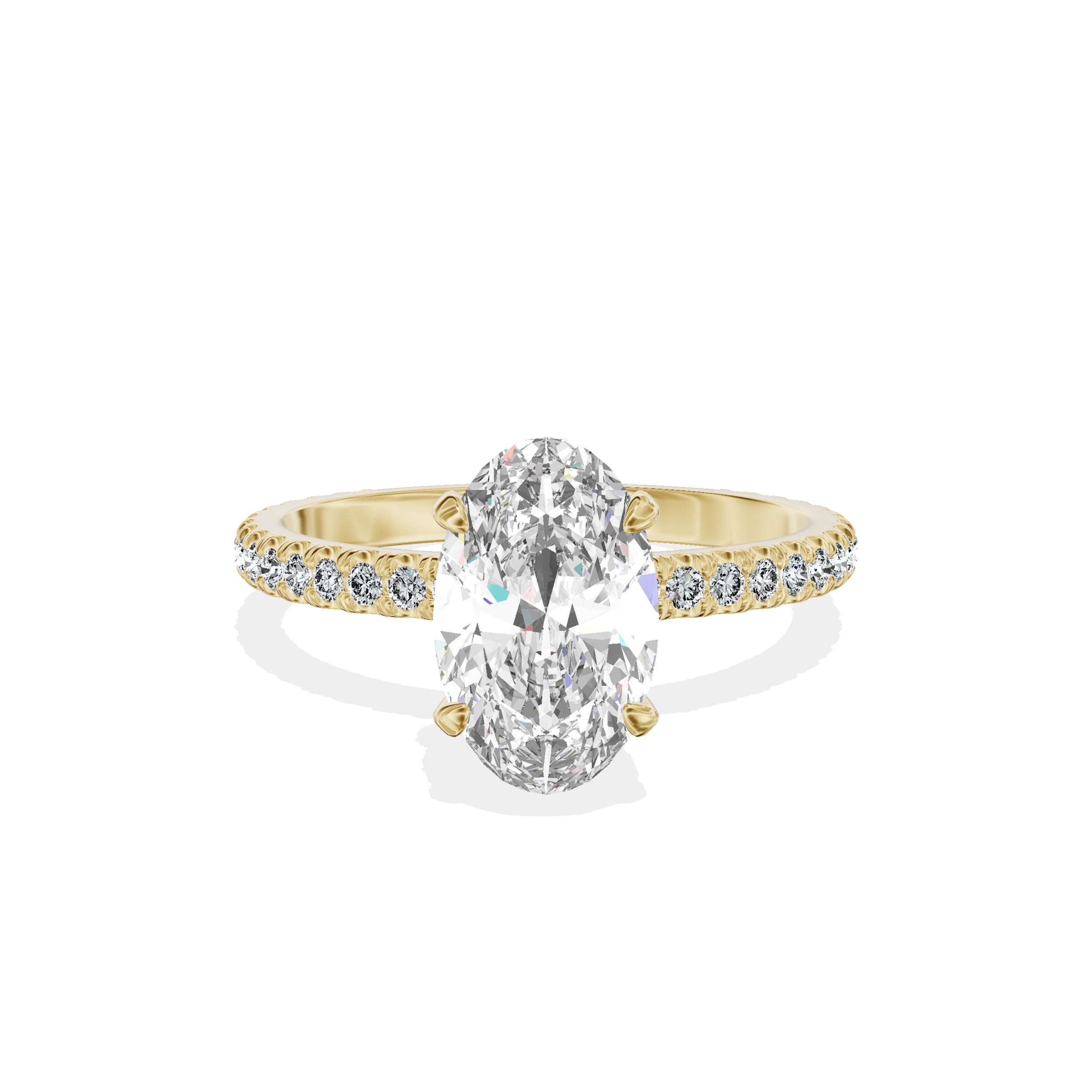 Classic Pave Solitaire Engagement Ring