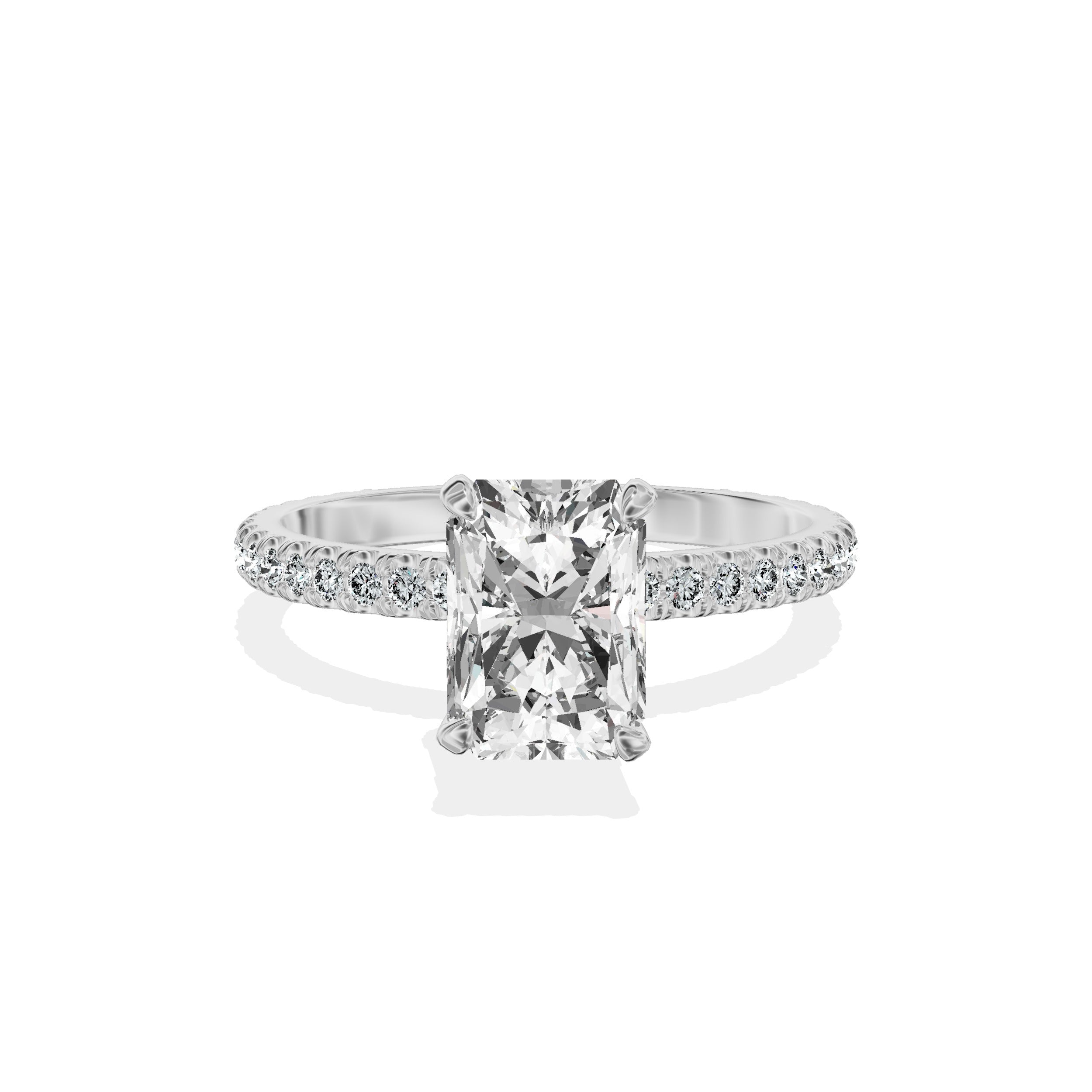 Classic Pave Solitaire Engagement Ring