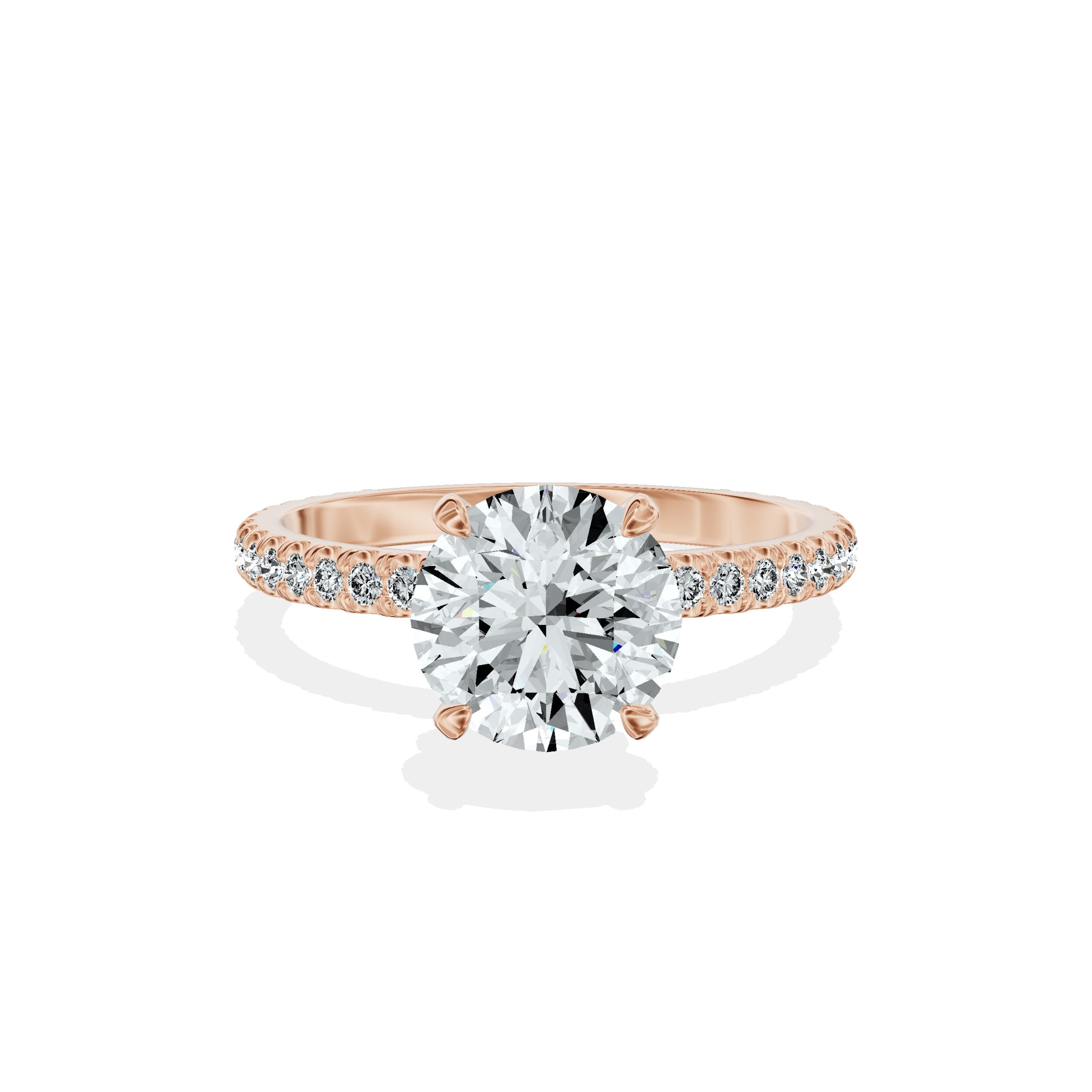 Classic Pave Solitaire Engagement Ring