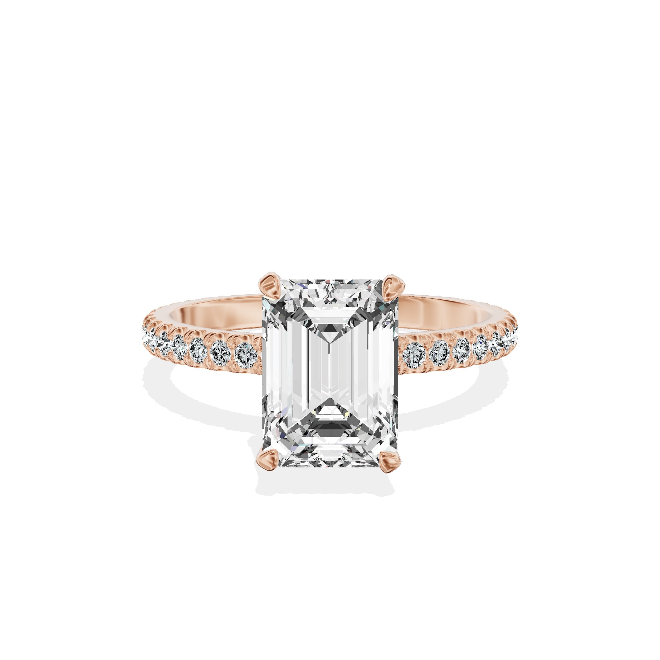 Classic Pave Solitaire Engagement Ring