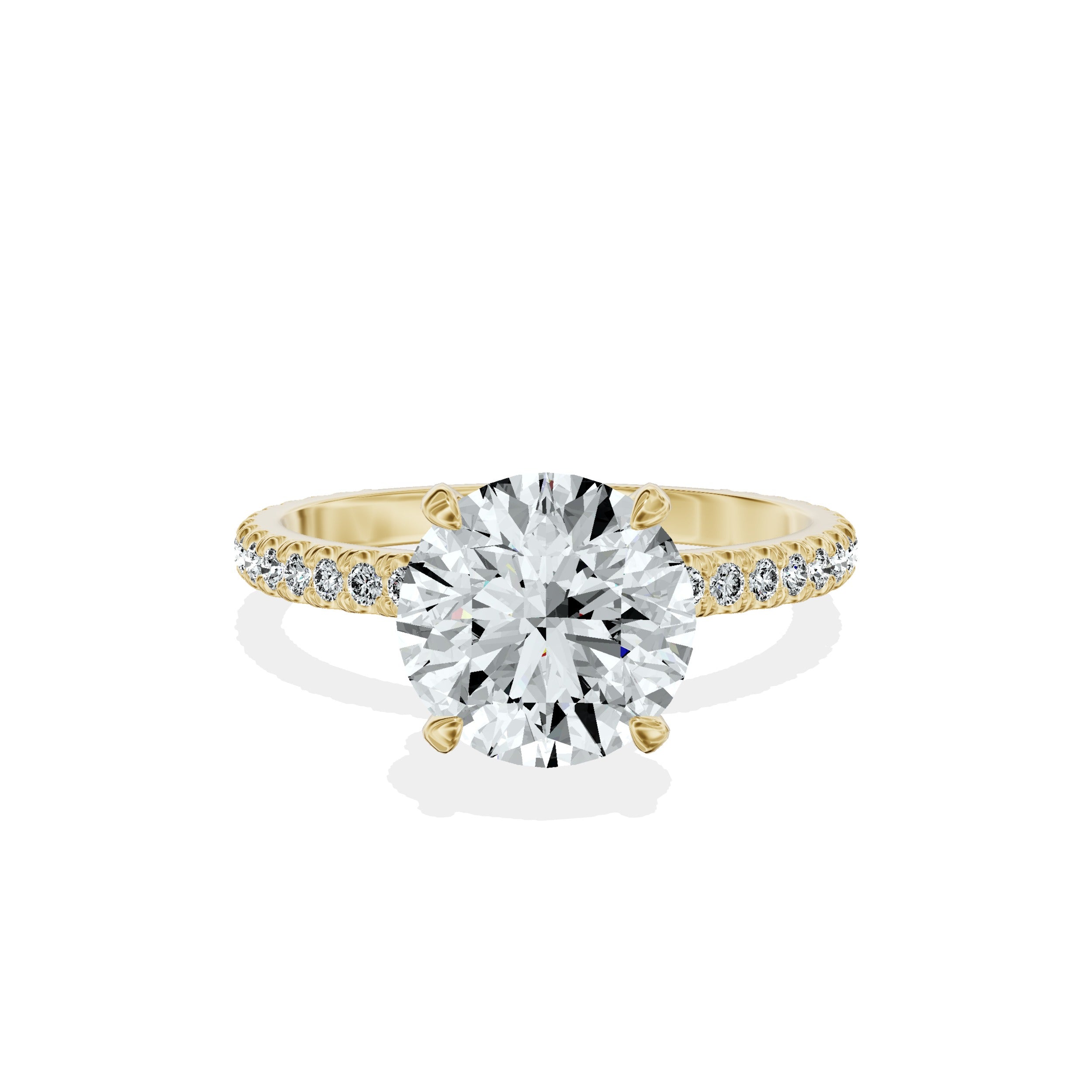 Classic Pave Solitaire Engagement Ring