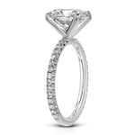 Classic Pave Solitaire Oval Engagement Ring in White Gold