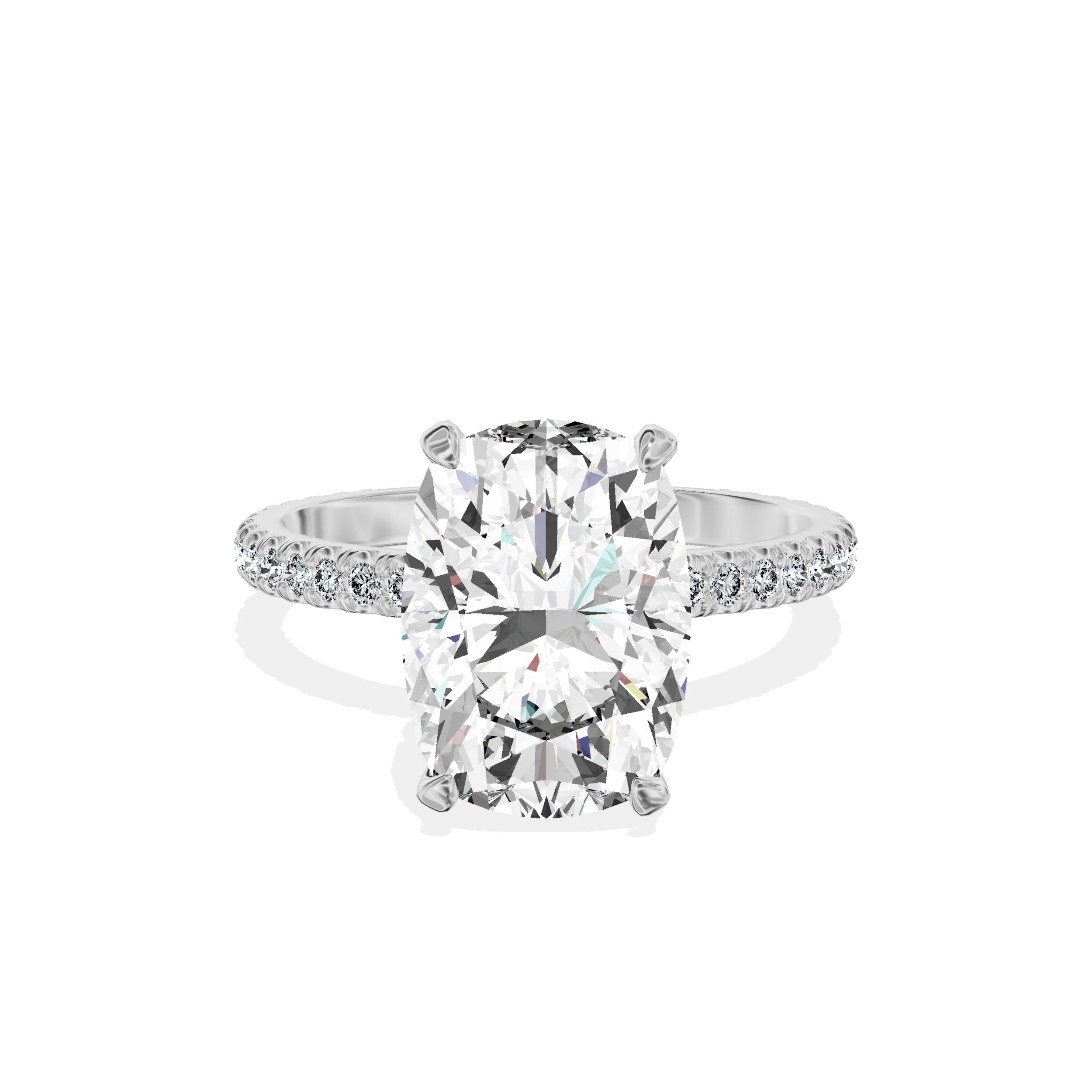 Classic Pave Solitaire Engagement Ring