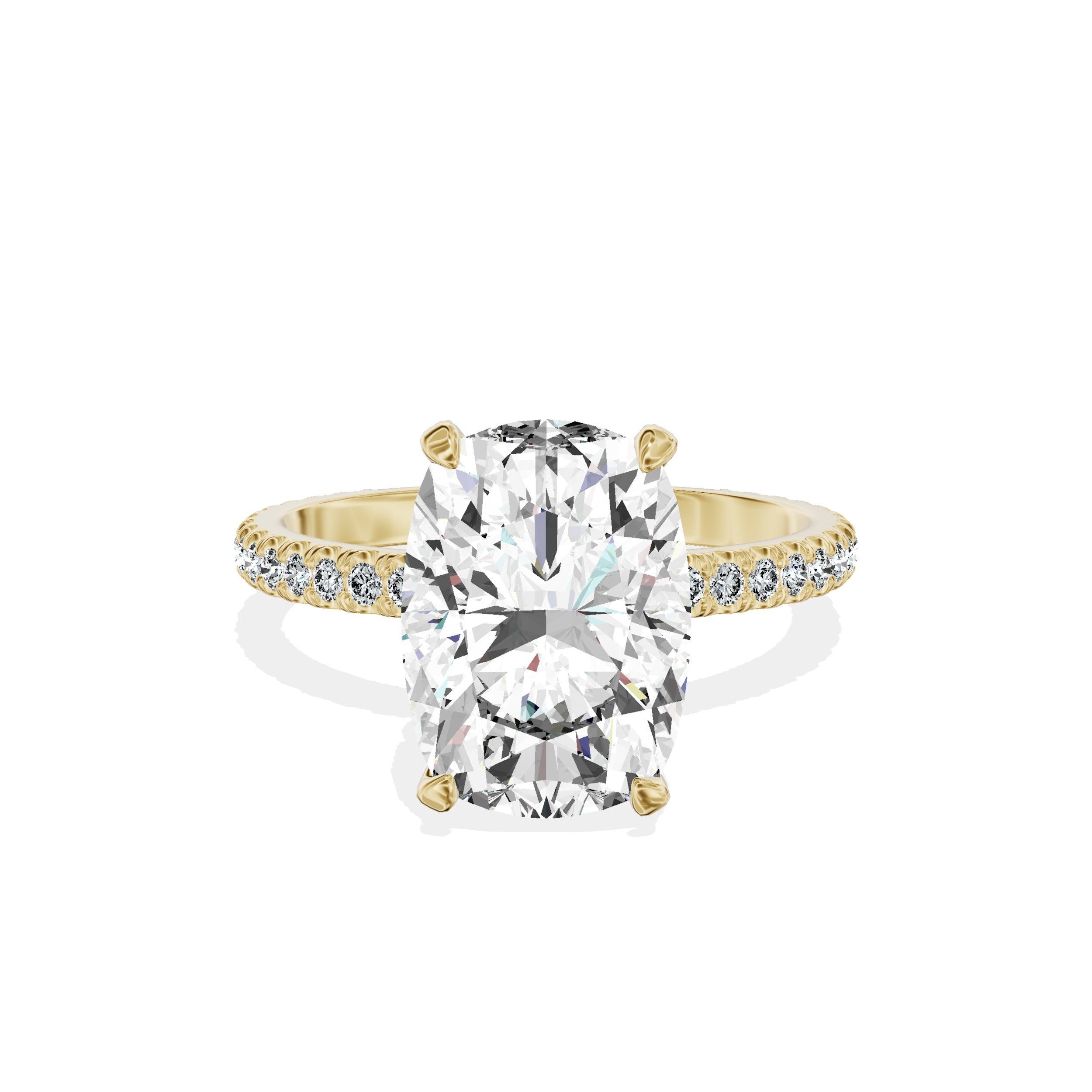 Classic Pave Solitaire Engagement Ring