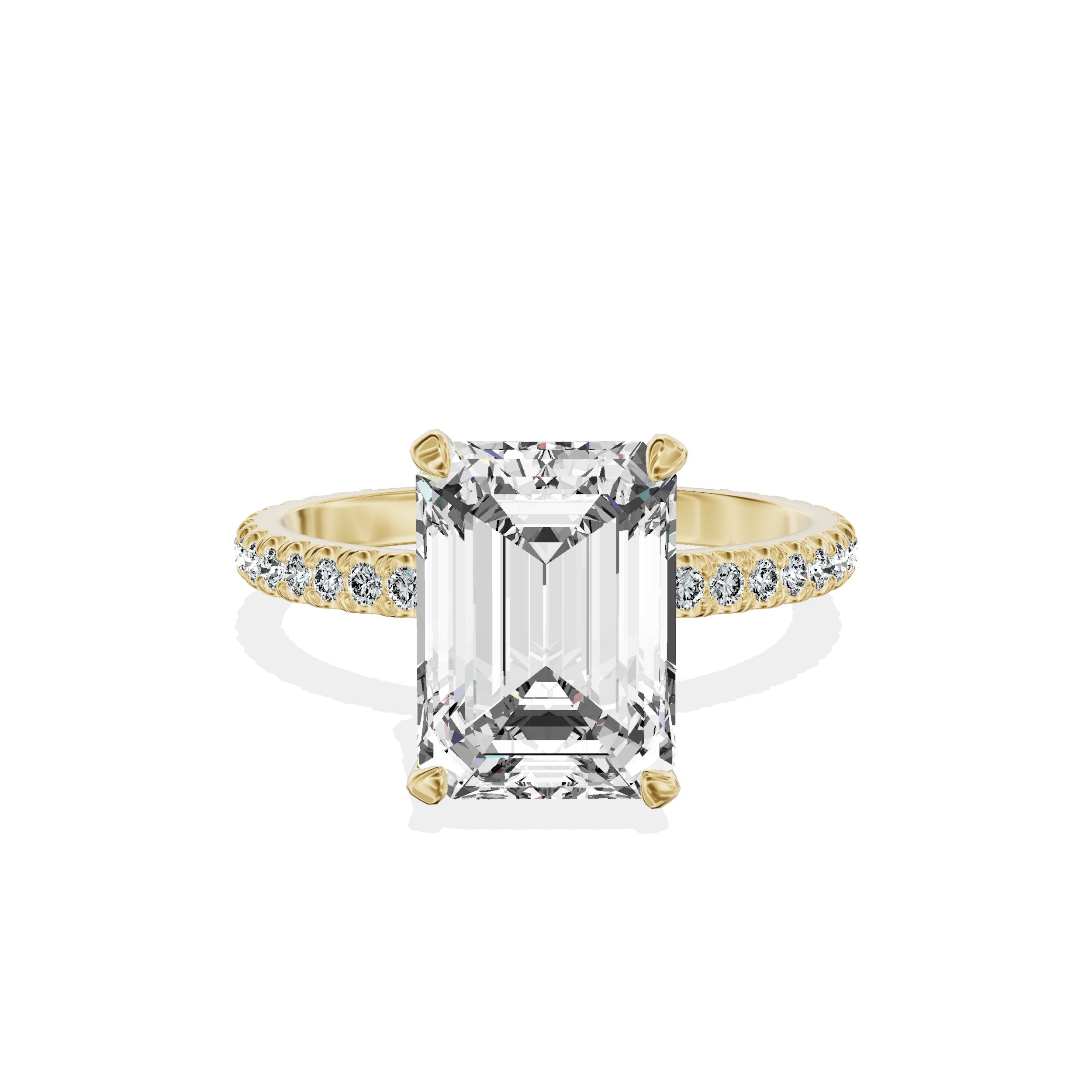 Classic Pave Solitaire Engagement Ring