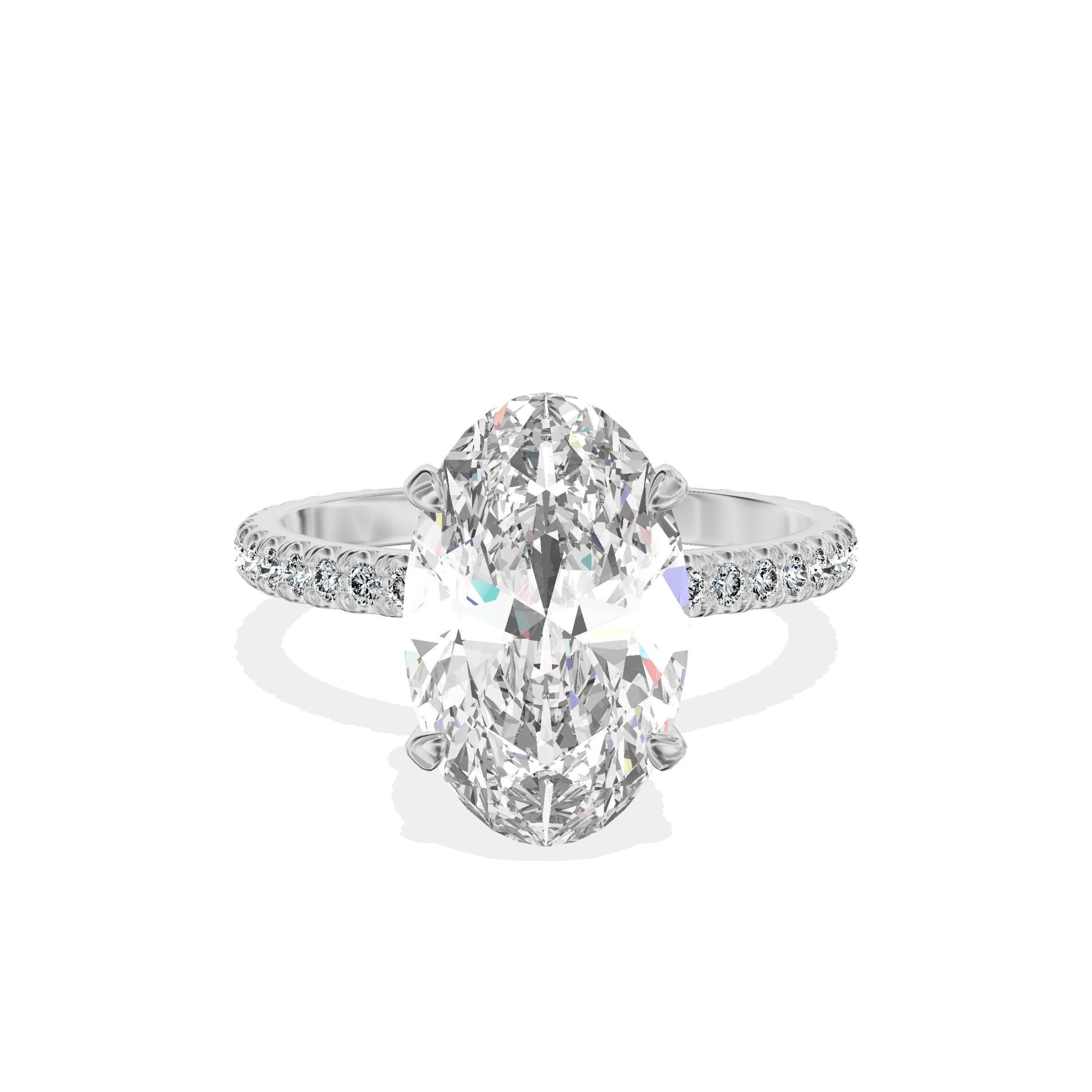 Classic Pave Solitaire Engagement Ring