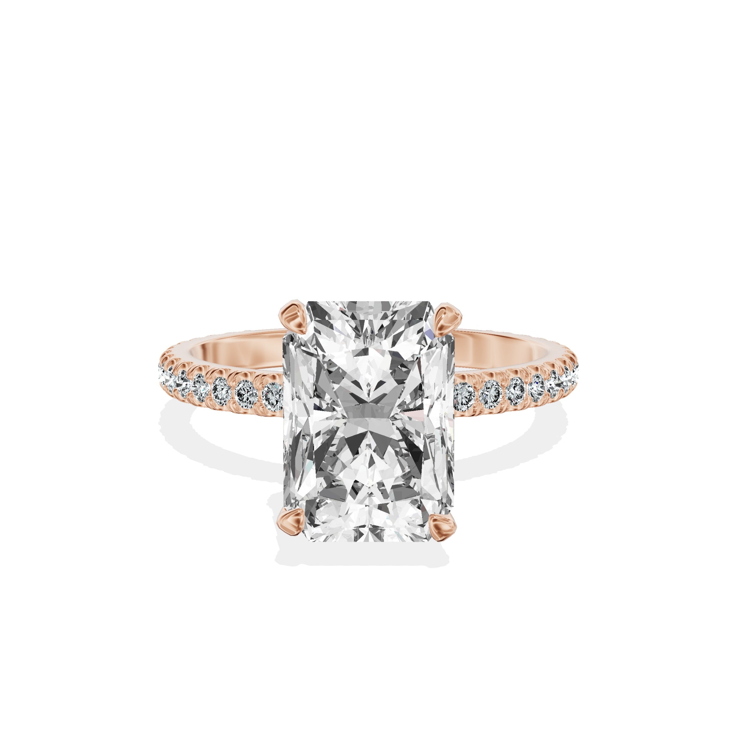 Classic Pave Solitaire Engagement Ring