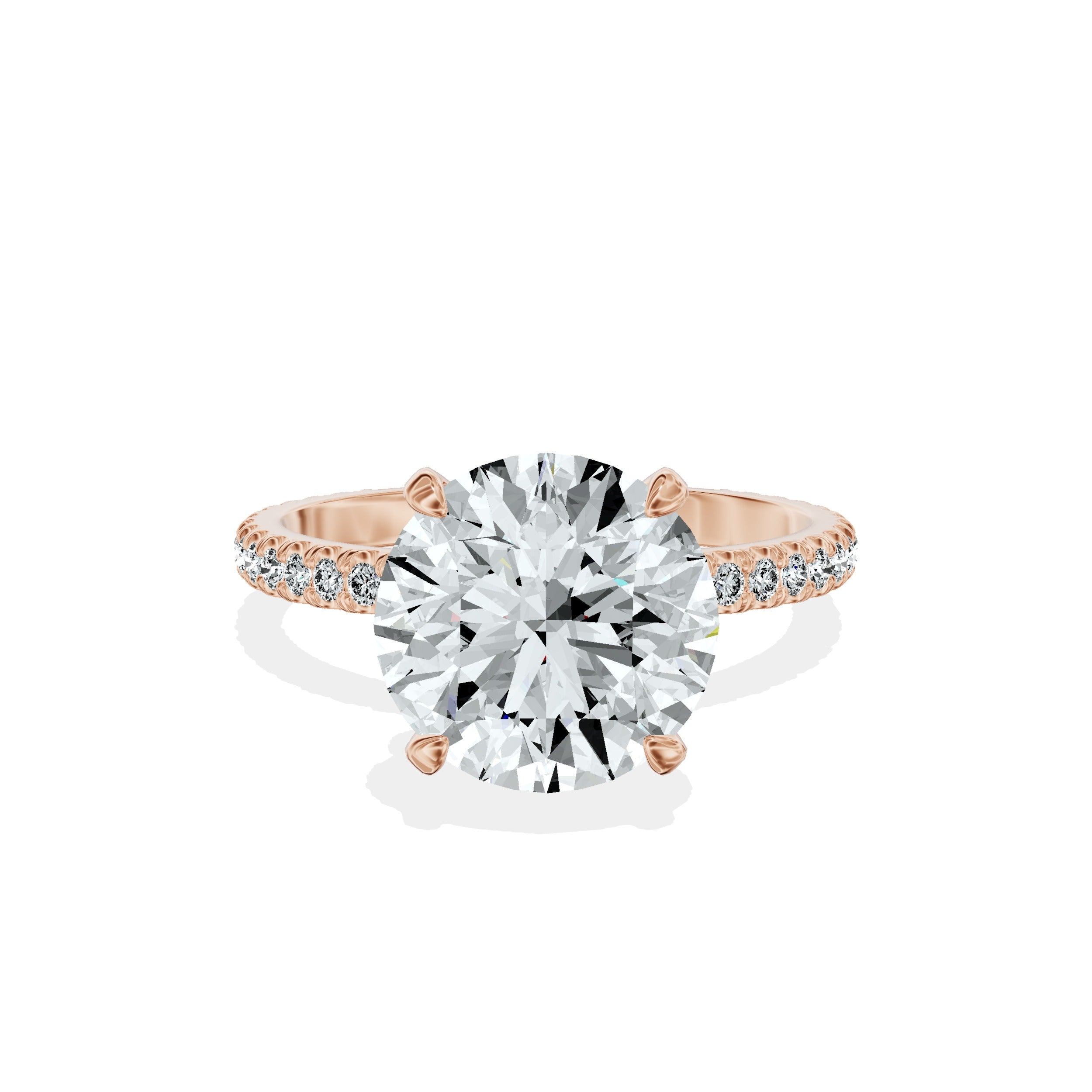 Classic Pave Solitaire Engagement Ring