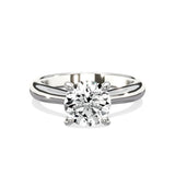 Secret Diamond Solitaire 2.12 ct Round Engagement Ring in White Gold