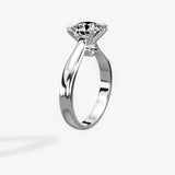 Secret Diamond Solitaire 2.12 ct Round Engagement Ring in White Gold