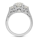 Hairloom Three Stone 1.02 ct Round Engagement Ring in White Gold - The Better Diamonds