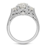 Hairloom Three Stone 1.02 ct Round Engagement Ring in White Gold - The Better Diamonds