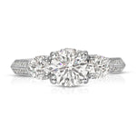 Hairloom Three Stone 1.02 ct Round Engagement Ring in White Gold - The Better Diamonds