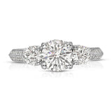 Hairloom Three Stone 1.02 ct Round Engagement Ring in White Gold - The Better Diamonds