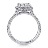 Amor Halo Cushion Engagement Ring in White Gold