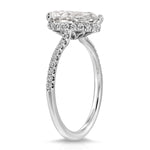 Pave Hidden Halo Pear Engagement Ring in White Gold