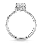 Pave Hidden Halo Pear Engagement Ring in White Gold